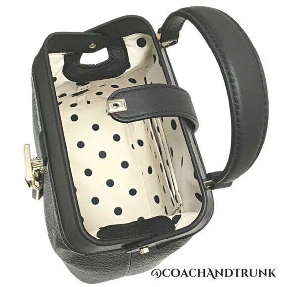 2 Pc KATE SPADE Black Italian Leather Remedy Bag & Cabana Dot Card Case NWT - Picture 4 of 11